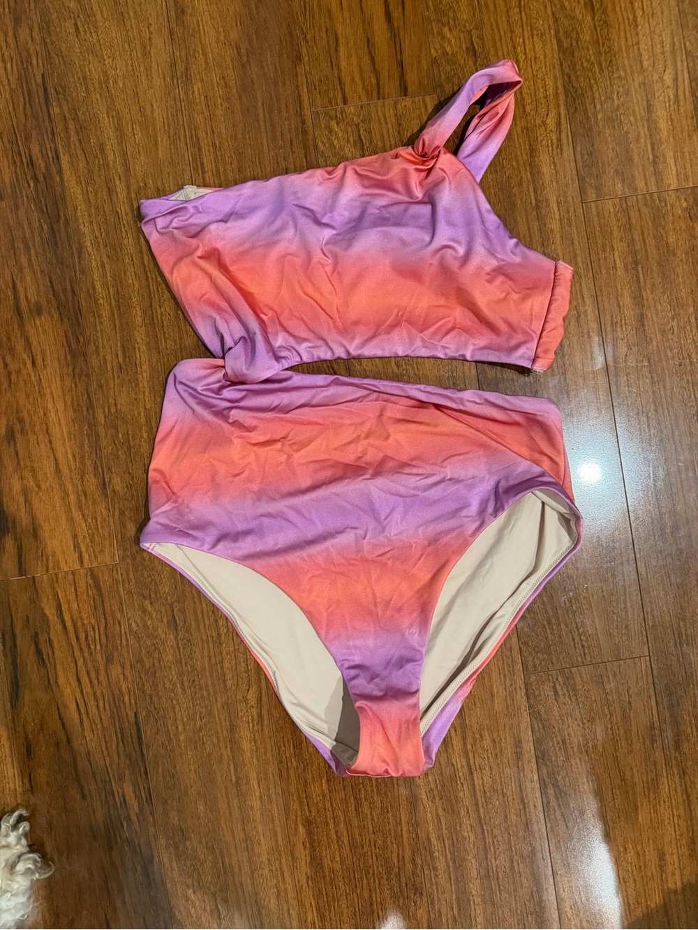 Victoria's Secret Pink & Orange Ombre One-Shoulder High-Waist One-Piece
